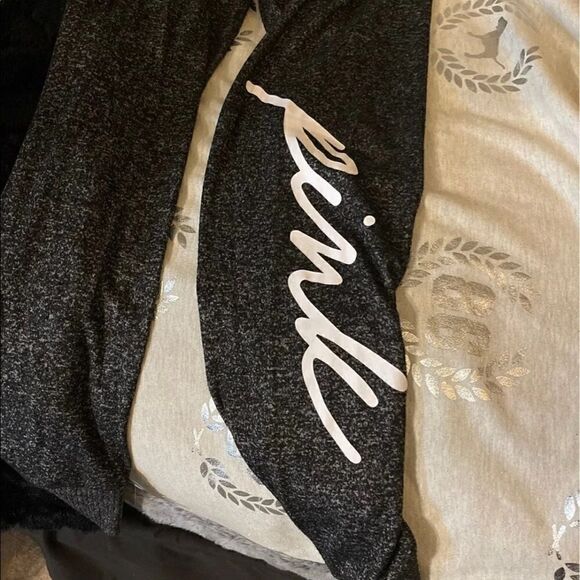 Large VS PINK cozy sleep set/ lace up hooded top & joggers- HTF pajamas/lounge - Picture 8 of 10